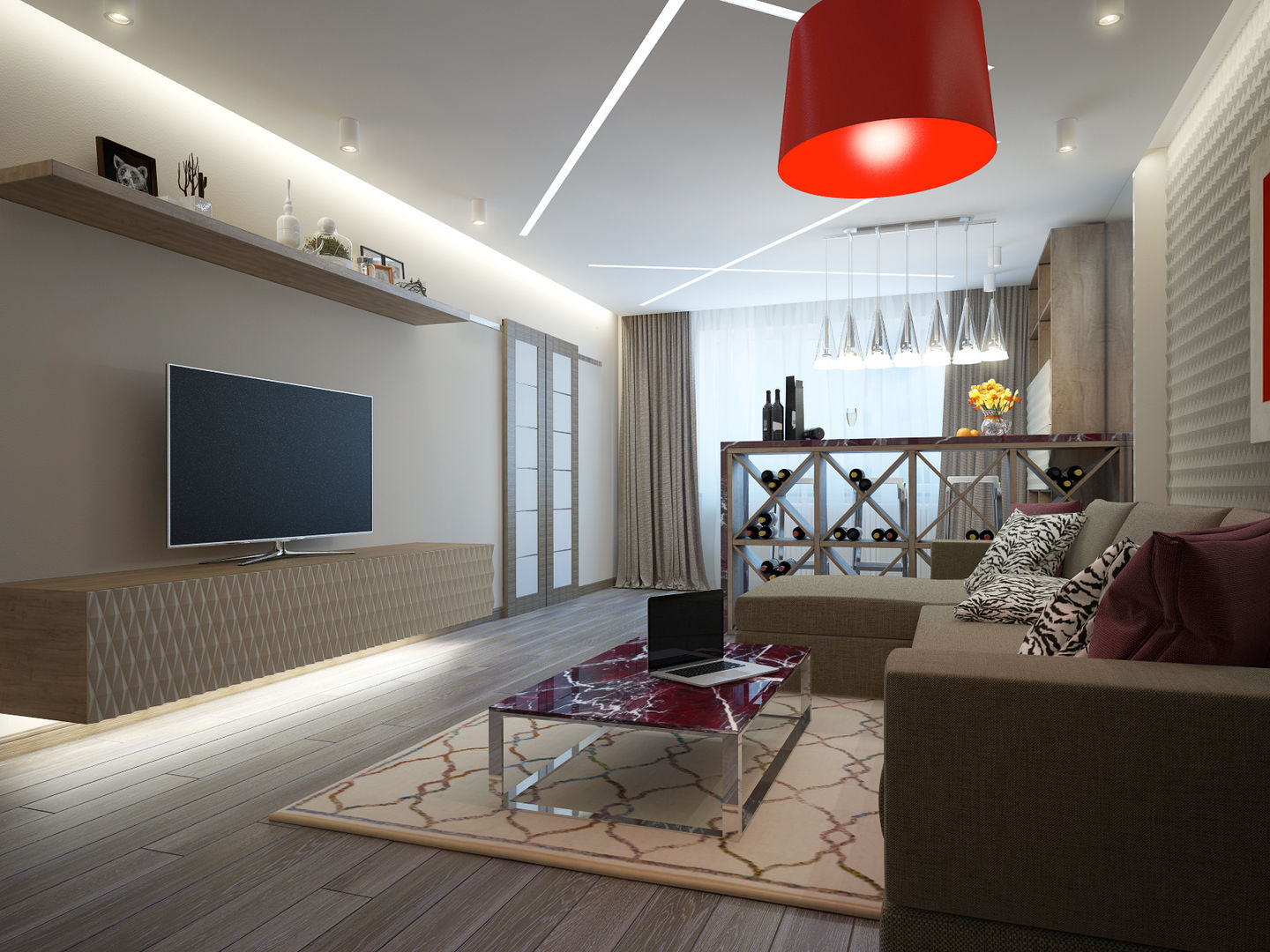 large apartment in a modern style in Moscow, Rubleva Design Rubleva Design Living room