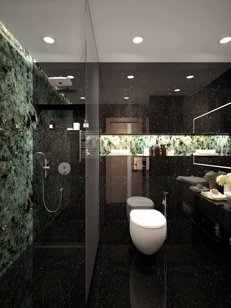 large apartment in a modern style in Moscow, Rubleva Design Rubleva Design Modern bathroom