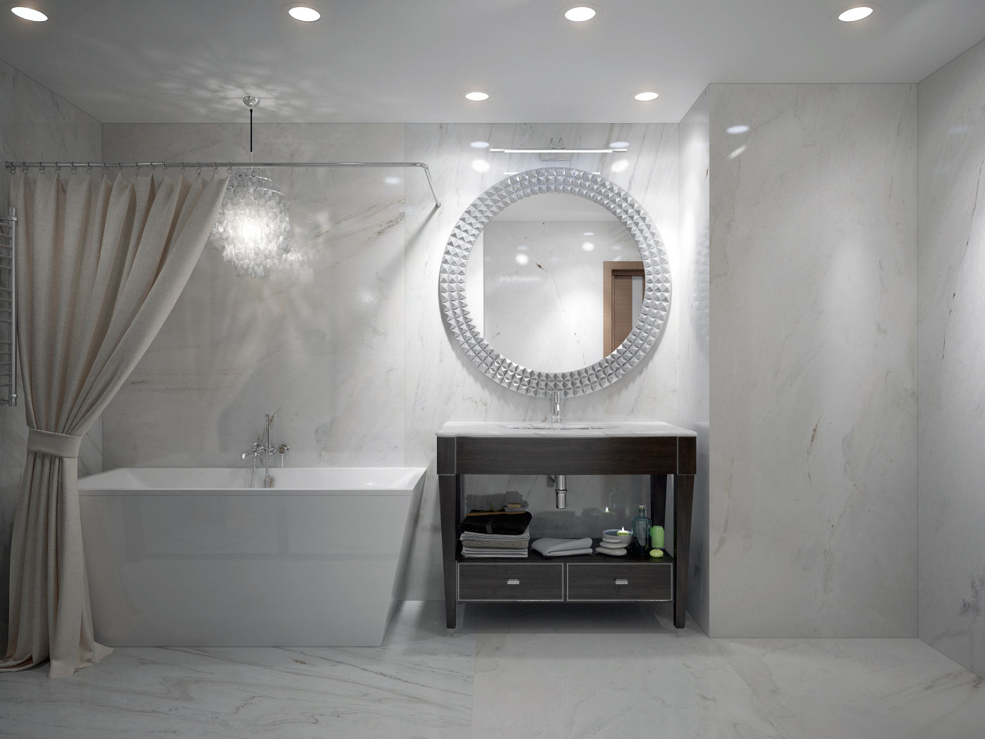 large apartment in a modern style in Moscow, Rubleva Design Rubleva Design Modern bathroom