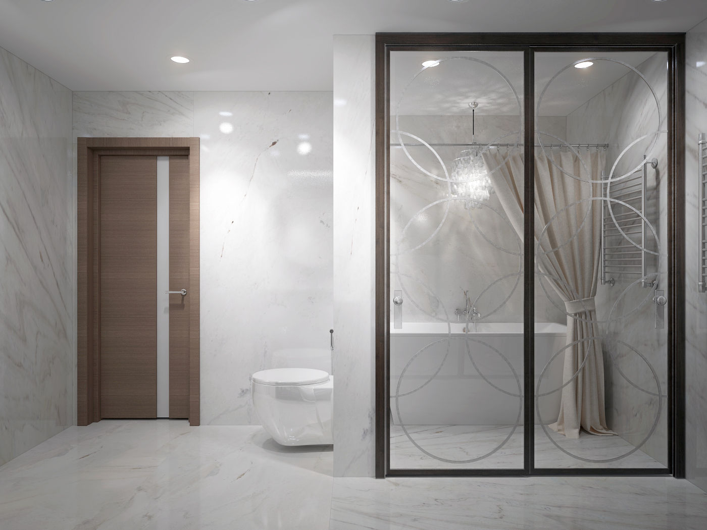 large apartment in a modern style in Moscow, Rubleva Design Rubleva Design Modern bathroom