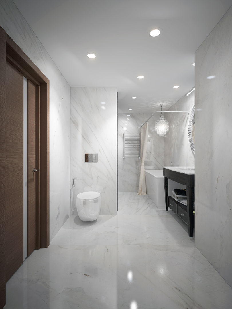 large apartment in a modern style in Moscow, Rubleva Design Rubleva Design Modern bathroom