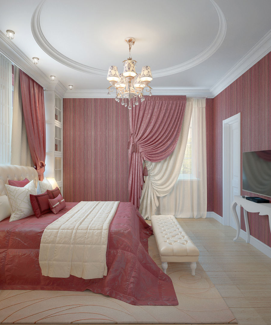 large apartment in classic style in Moscow, Rubleva Design Rubleva Design Chambre classique