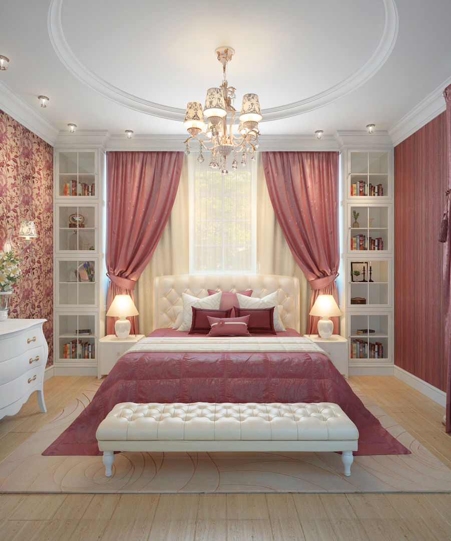 large apartment in classic style in Moscow, Rubleva Design Rubleva Design 클래식스타일 침실