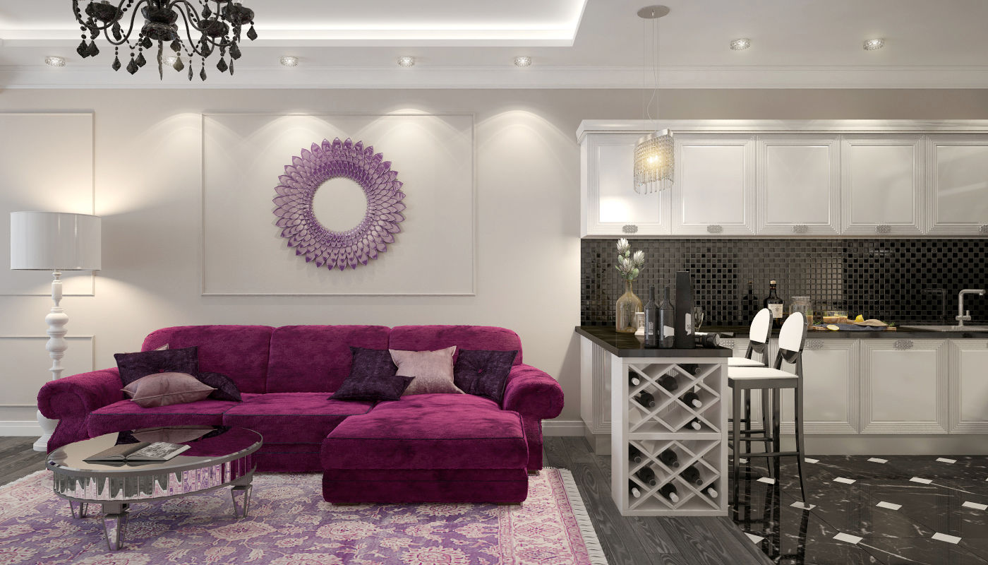 apartments in a classic style in Moscow , Rubleva Design Rubleva Design Modern living room