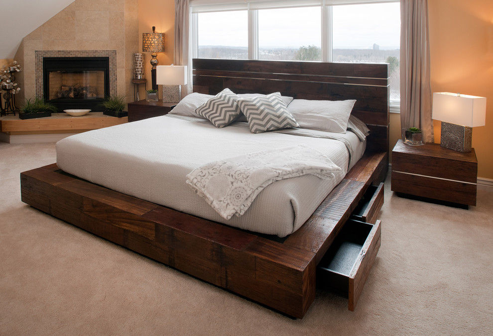 dormitorio exclusivo, comprar en bali comprar en bali ラスティックスタイルの 寝室 無垢材 多色 ベッド＆ヘッドボード