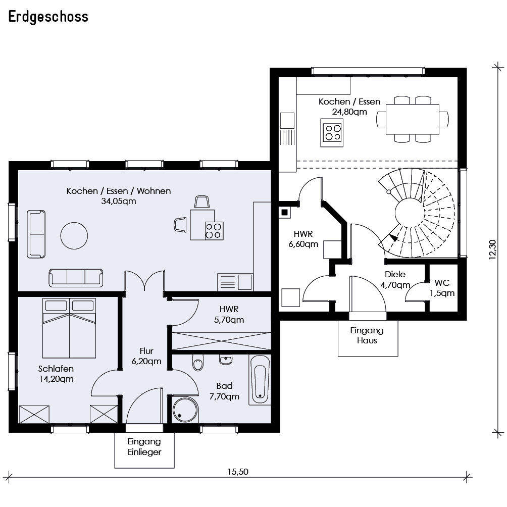 HAUS FALKENSEE I, Müllers Büro Müllers Büro Landhäuser Neubau, Zweifamilienhaus, modern, geschmackvoll, groß, geräumig, Fenster, bodentiefe Fenster, hell, Balkon, Sprossenfenster, Grundriss