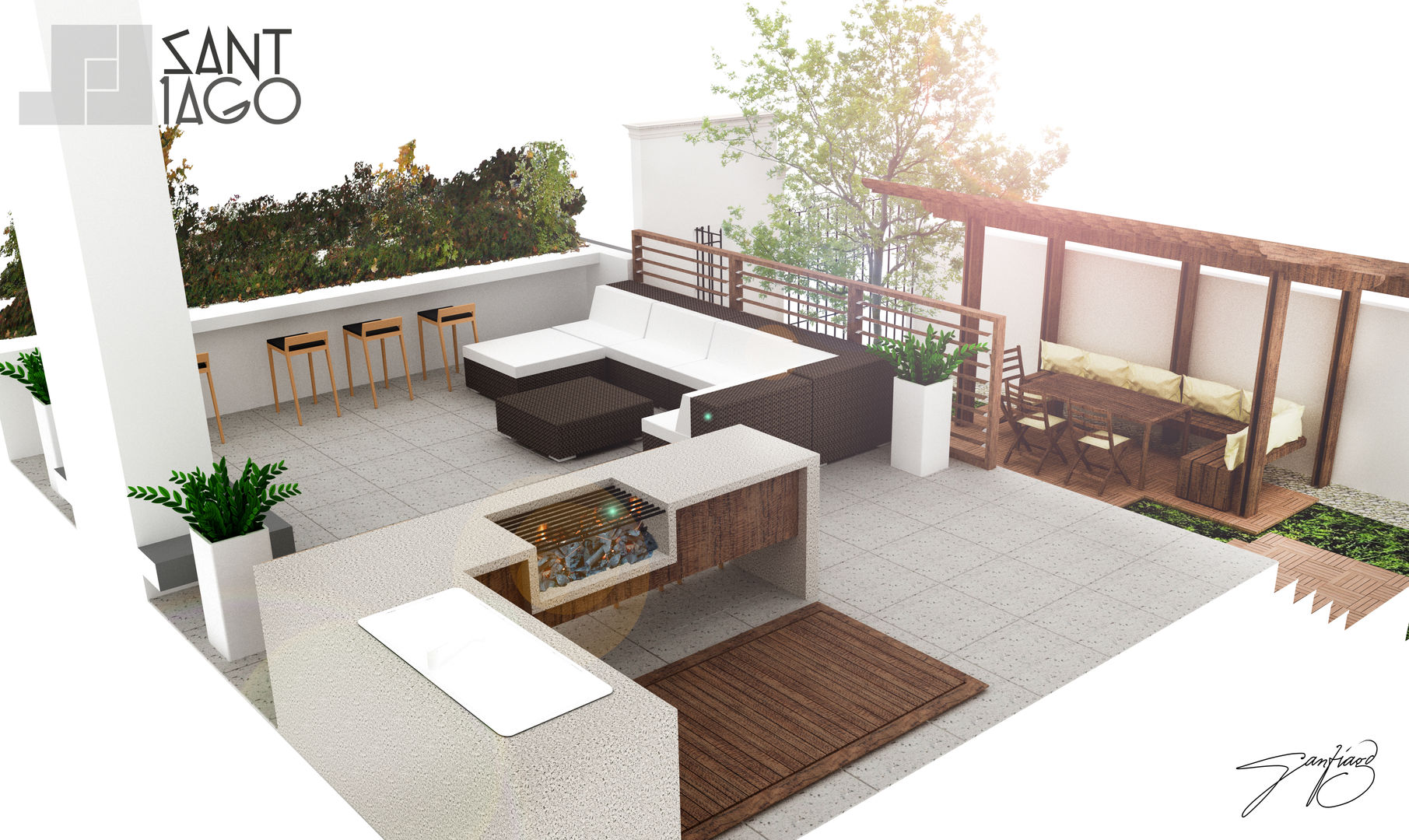 Proyecto RR, SANT1AGO arquitectura y diseño SANT1AGO arquitectura y diseño Minimalist balcony, veranda & terrace