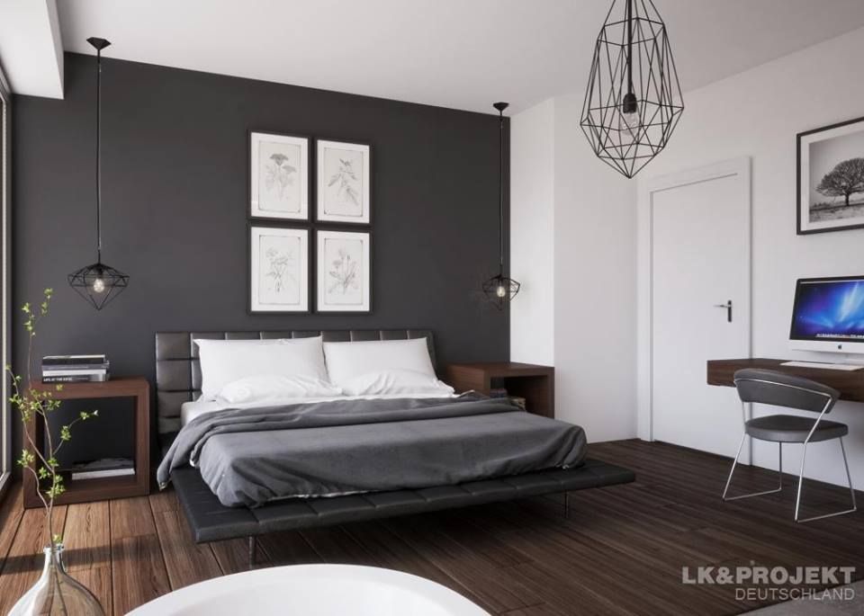 Weiß und Grau für ein cooles Einfamilienhaus., LK&Projekt GmbH LK&Projekt GmbH Dormitorios modernos: Ideas, imágenes y decoración