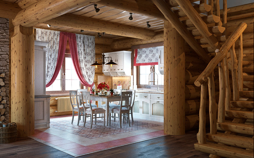 Мед и пламя, rudakova.ru rudakova.ru Rustic style corridor, hallway & stairs Engineered Wood Transparent