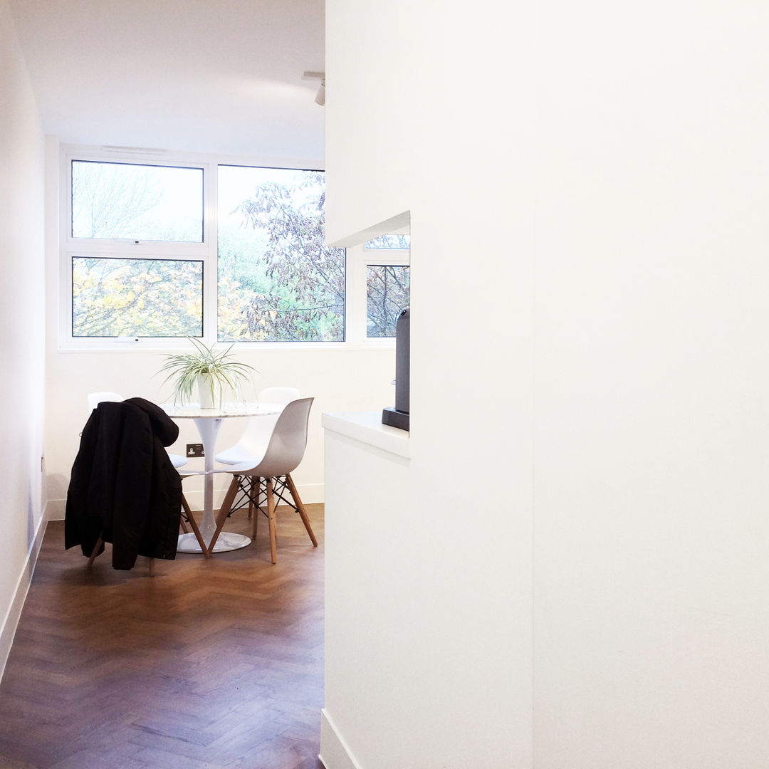 Refurbishment of a 250sqft apartment next to Hyde Park, London, W2, GK Architects Ltd GK Architects Ltd Comedores de estilo minimalista