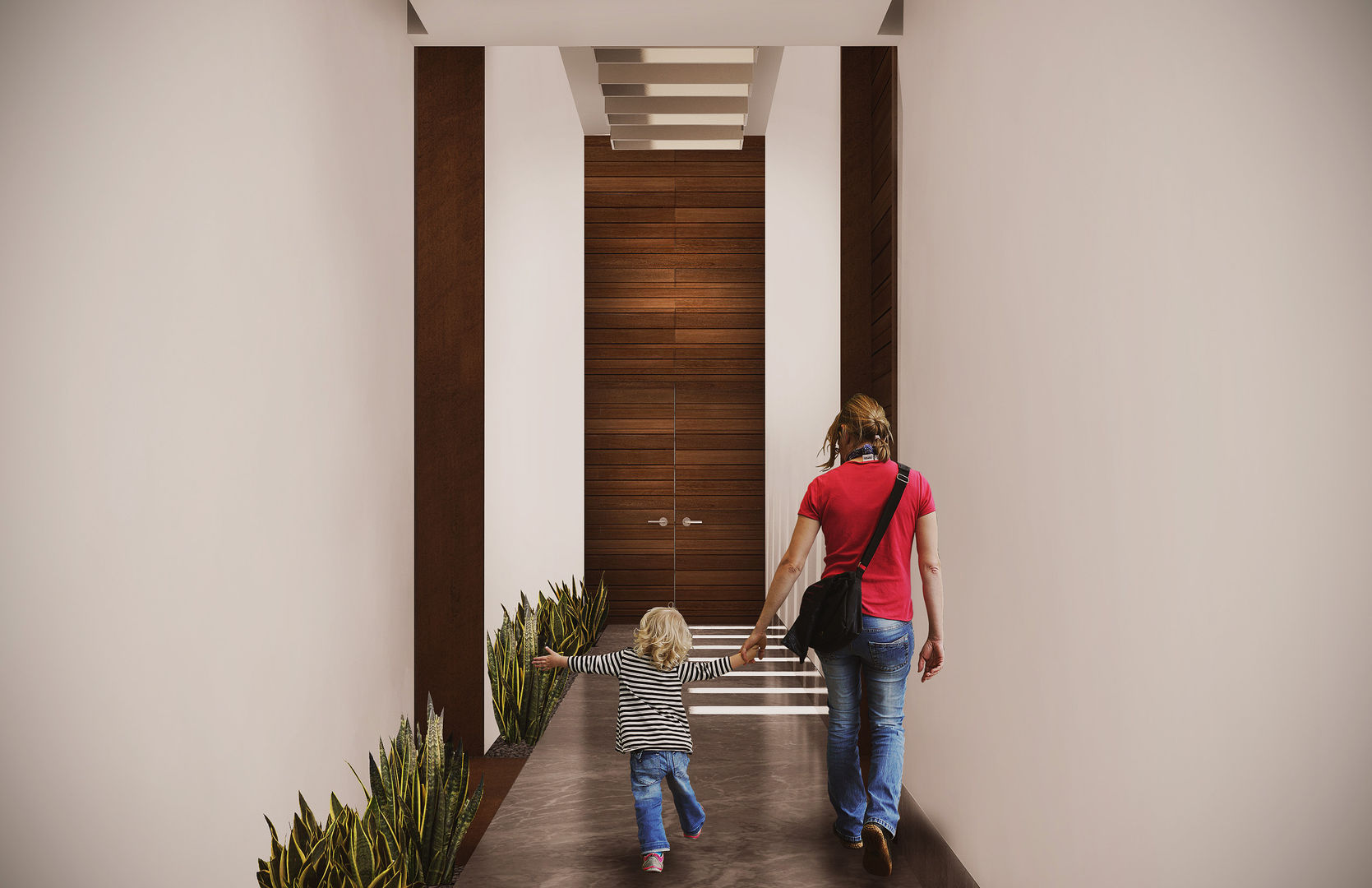 Opus 17, Estudio Volante Estudio Volante Modern corridor, hallway & stairs Marble