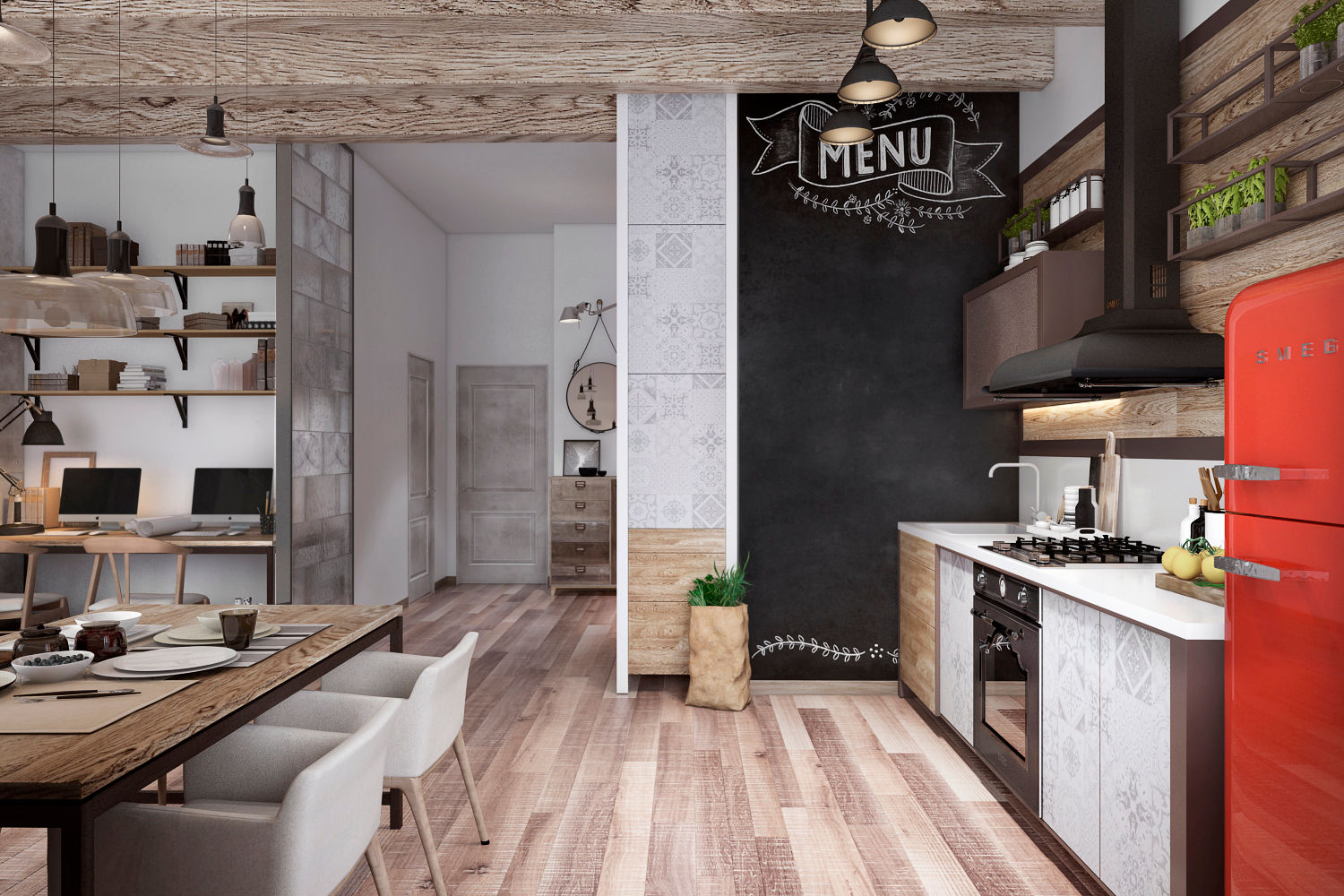 Дизайн маленькой квартиры в стиле Loft, Дизайн Мира Дизайн Мира Kitchen