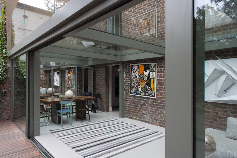 Internal photo Trombe Ltd Soggiorno moderno glass,extension,glass roof,sliding doors,minimal frame,structural glazing