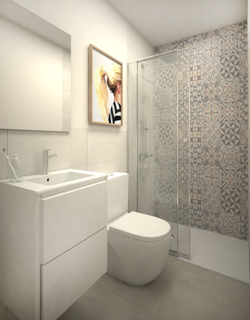 Cuarto de baño suite Grupo Inventia Baños de estilo moderno Azulejos