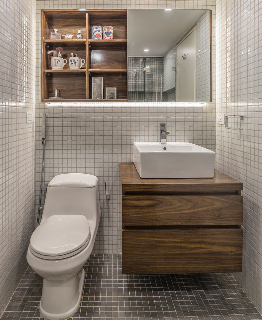 Apartamento F, CENTRAL ARQUITECTURA CENTRAL ARQUITECTURA 現代浴室設計點子、靈感&圖片