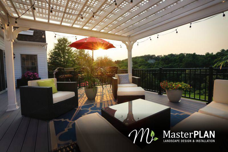 After MasterPLAN Outdoor Living landscape design,landscape designer,design build,after picture,custom,pergola,deck,relaxation,lehigh valley