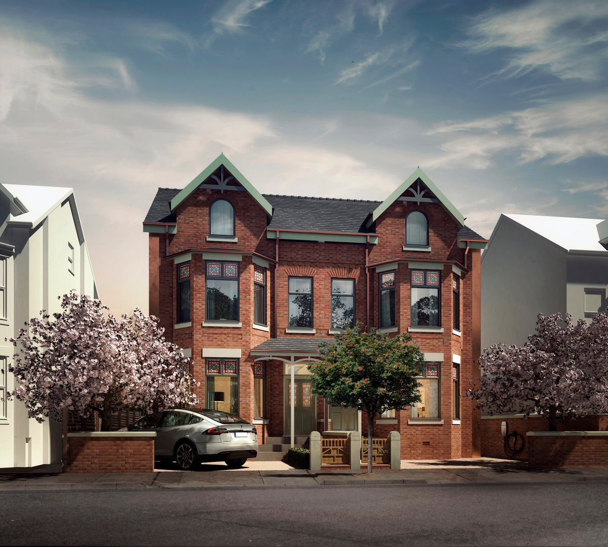 Front elevation guy taylor associates Classic style houses Bricks Victorian,renovation,conservation