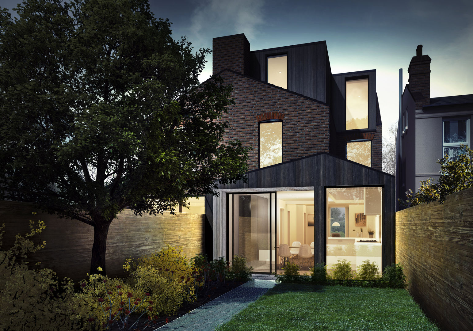 Rear elevation guy taylor associates Modern houses Wood Wood effect