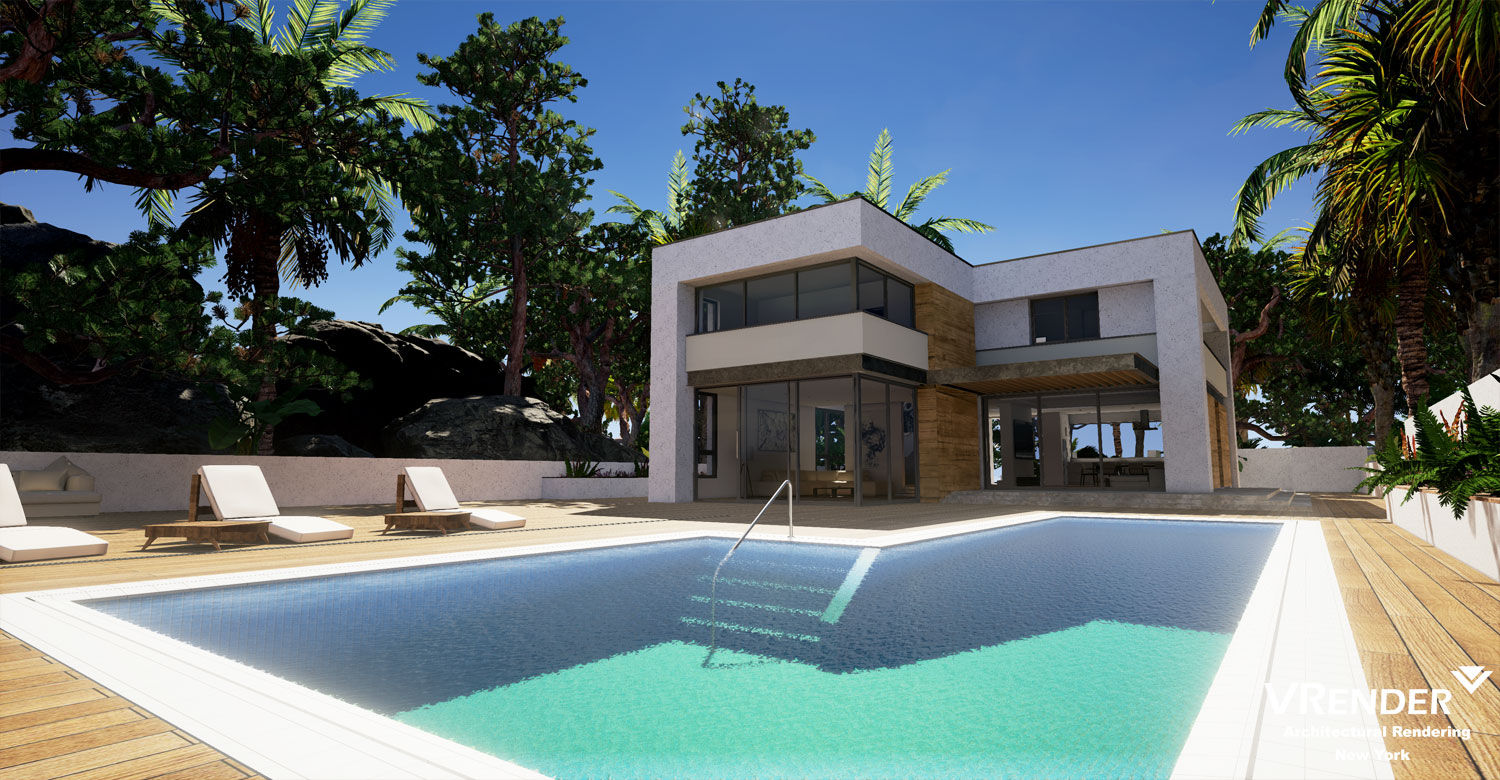 Real Time Architectural Visualization, Vrender.com Vrender.com Kolam Renang Tropis