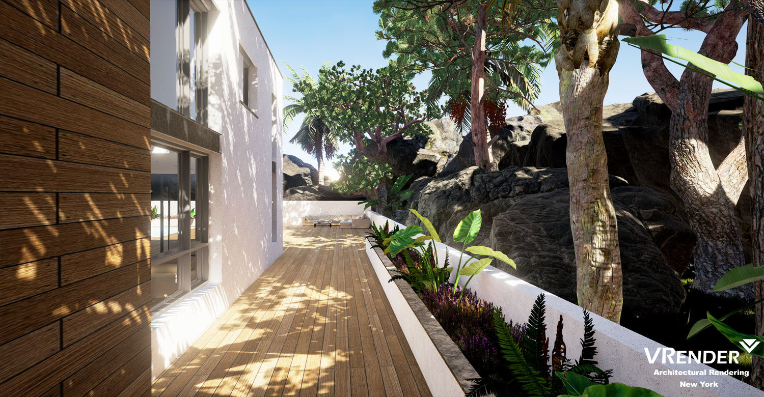 3D Exterior Visualization Vrender.com Tropical style houses