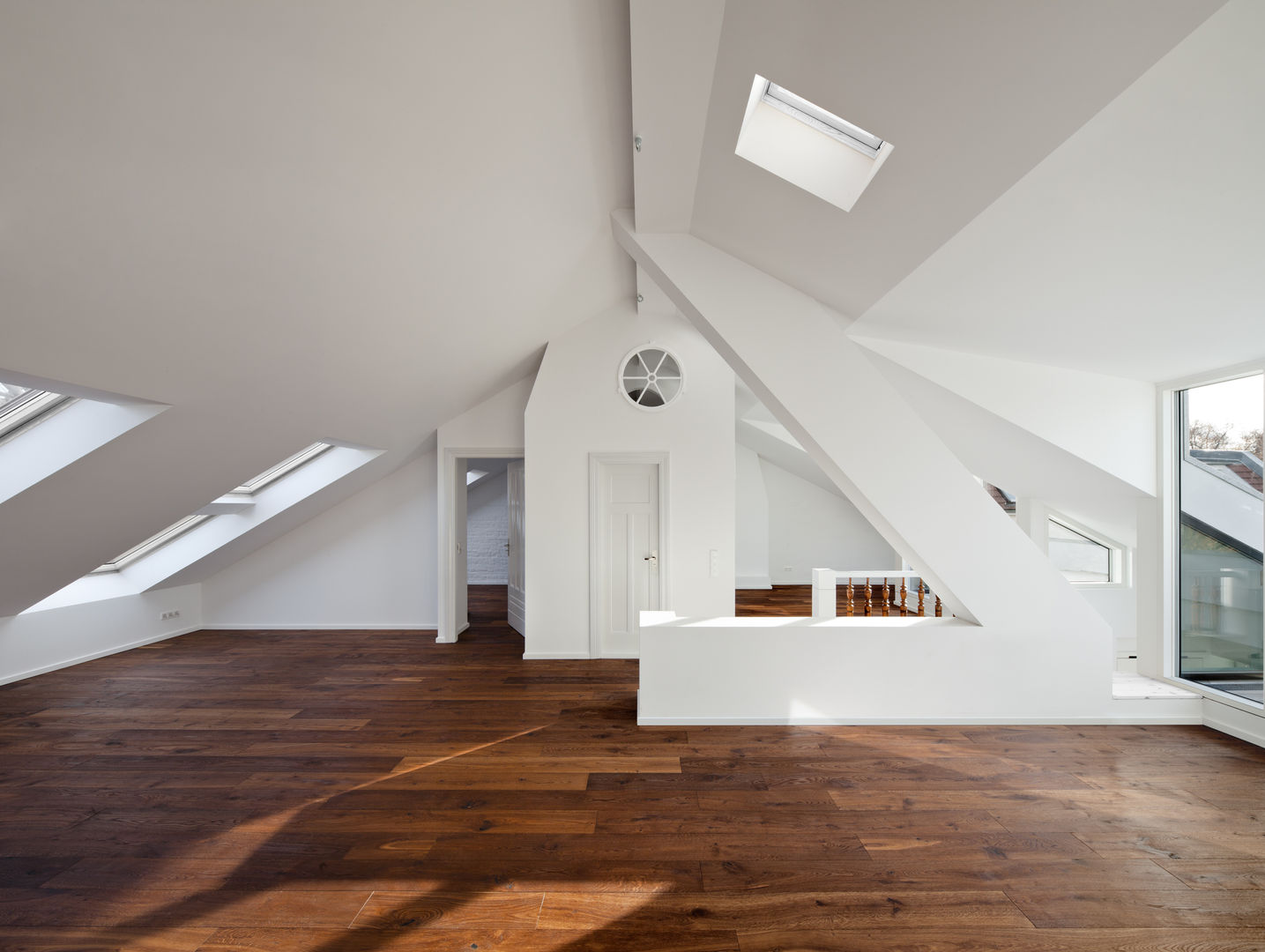 kitchen & living area brandt+simon architekten Modern living room Wood Wood effect