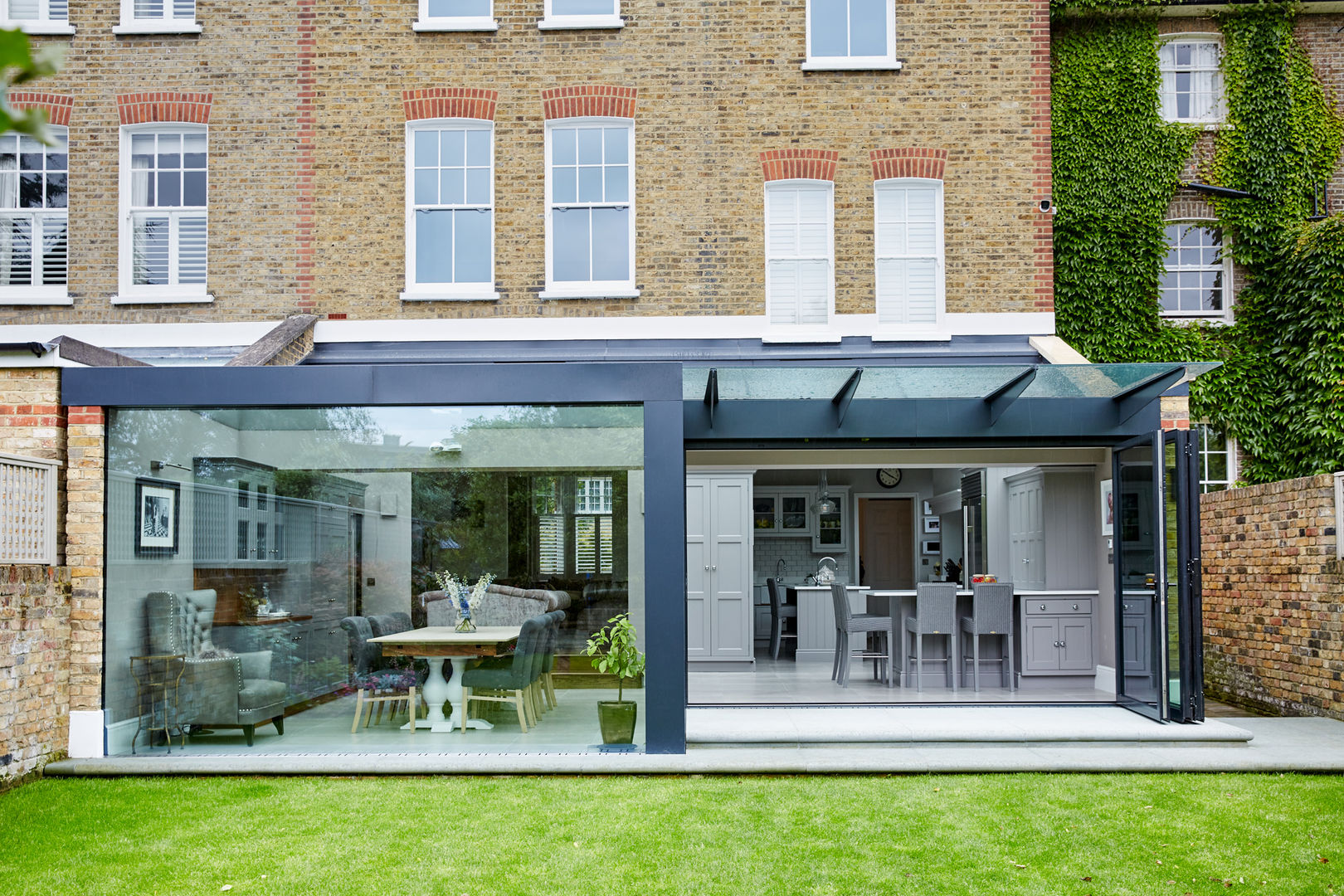 External photo Trombe Ltd Modern kitchen extenion,canopy,sliding doors