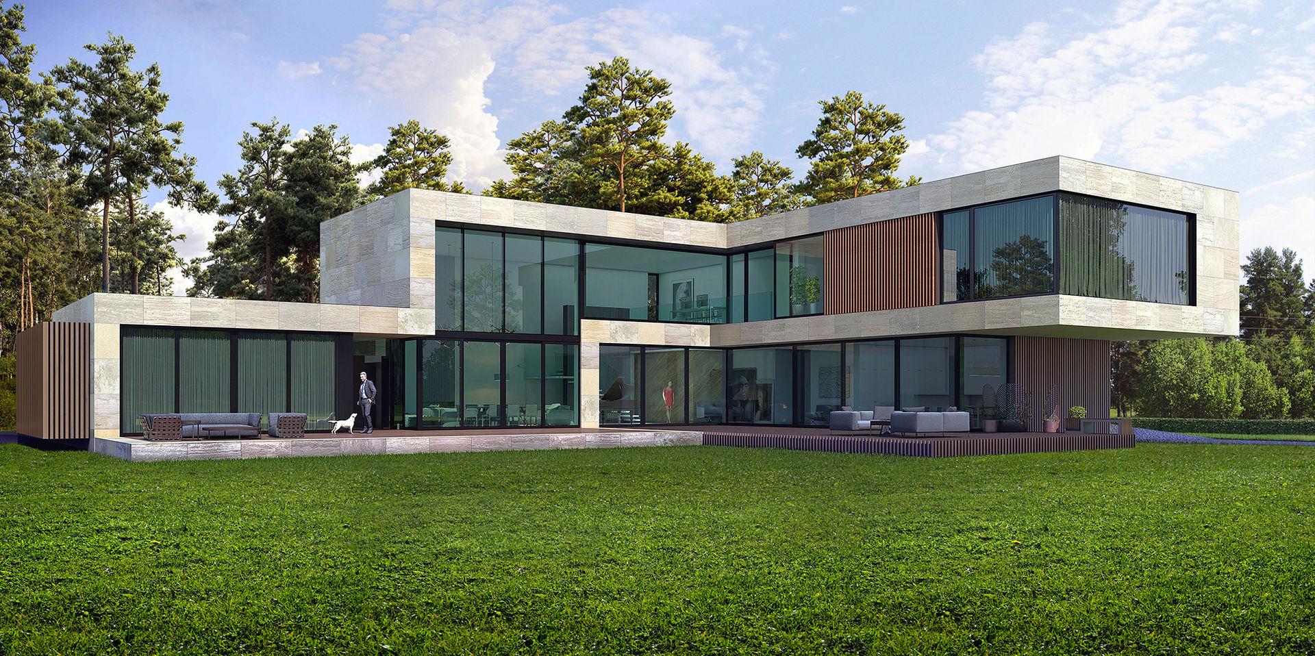 Дом в Подмосковье (485м2), ALEXANDER ZHIDKOV ARCHITECT ALEXANDER ZHIDKOV ARCHITECT Casas de estilo minimalista