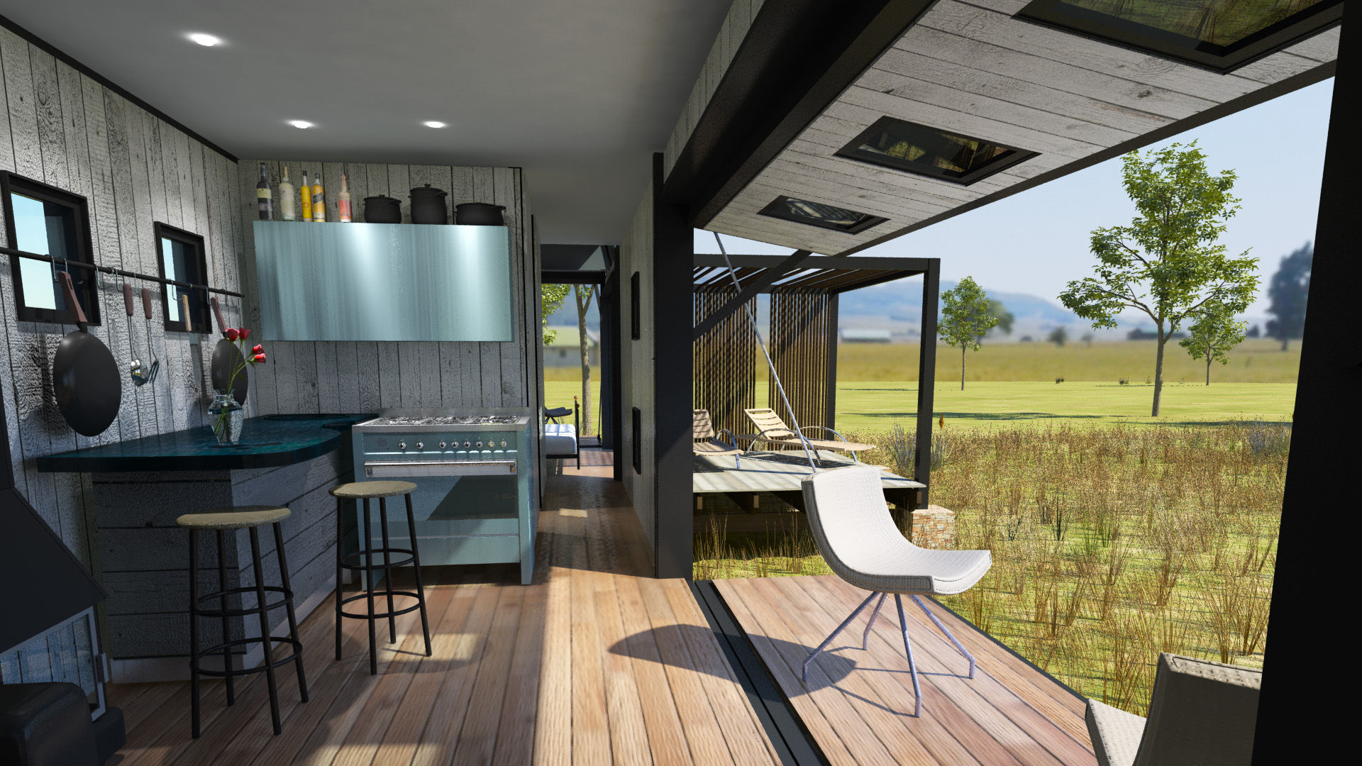 Pop Up retreat - Shipping Container living, Edge Design Studio Architects Edge Design Studio Architects インダストリアルな 庭