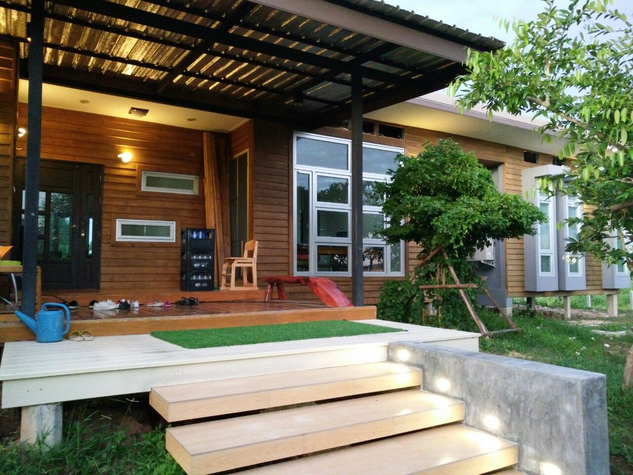 บ้านไม้โมเดิร์นสไตล์, D-Built รับออกแบบสร้างบ้าน D-Built รับออกแบบสร้างบ้าน Rumah Modern Kayu Wood effect