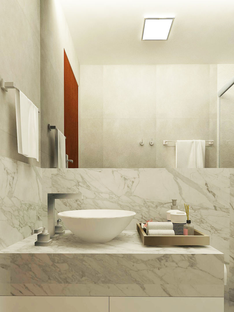 Apartamento em Vespasiano, Brenda Borges Brenda Borges 現代浴室設計點子、靈感&圖片