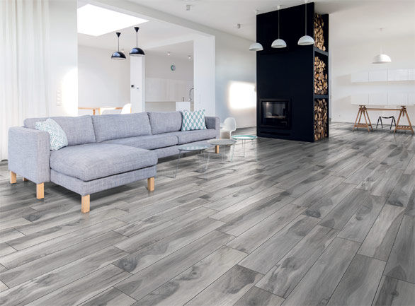 Plank Grey Target Tiles Paredes y pisos de estilo moderno Porcelana Baldosas