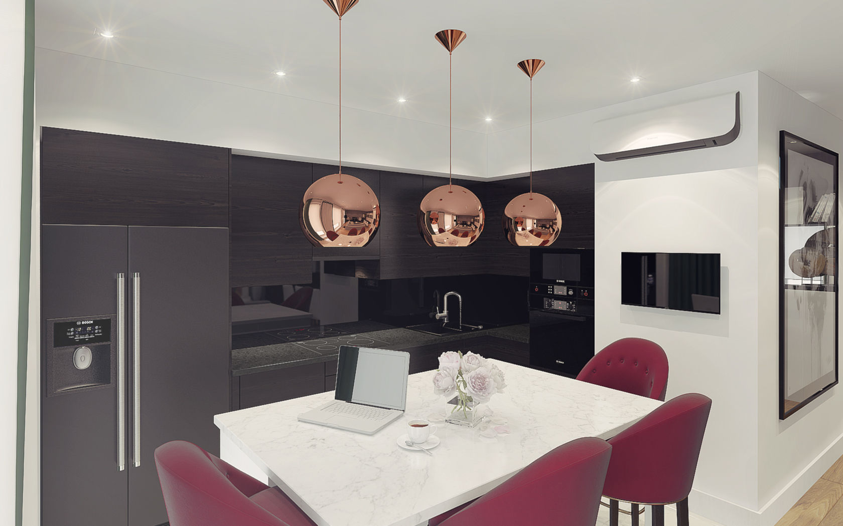 Apartment in Otrada estate, Ksenia Konovalova Design Ksenia Konovalova Design Modern style kitchen