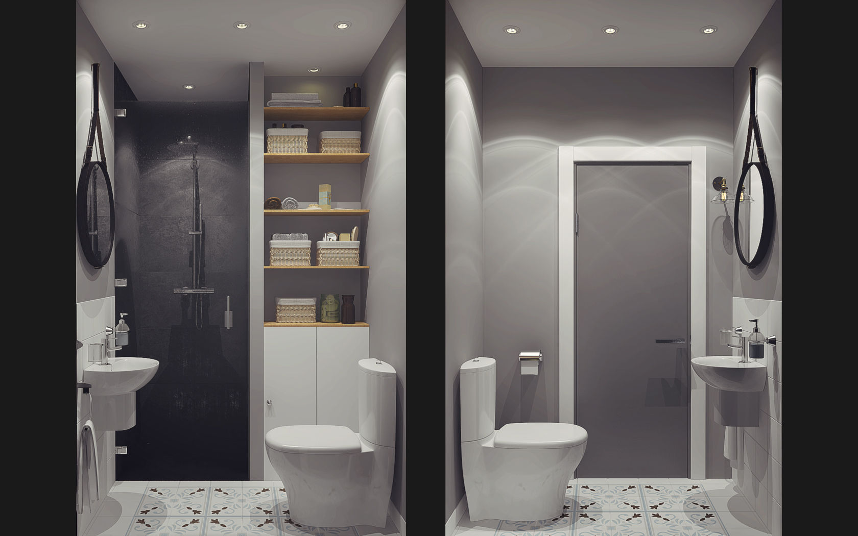 Apartment in Otrada estate, Ksenia Konovalova Design Ksenia Konovalova Design 現代浴室設計點子、靈感&圖片