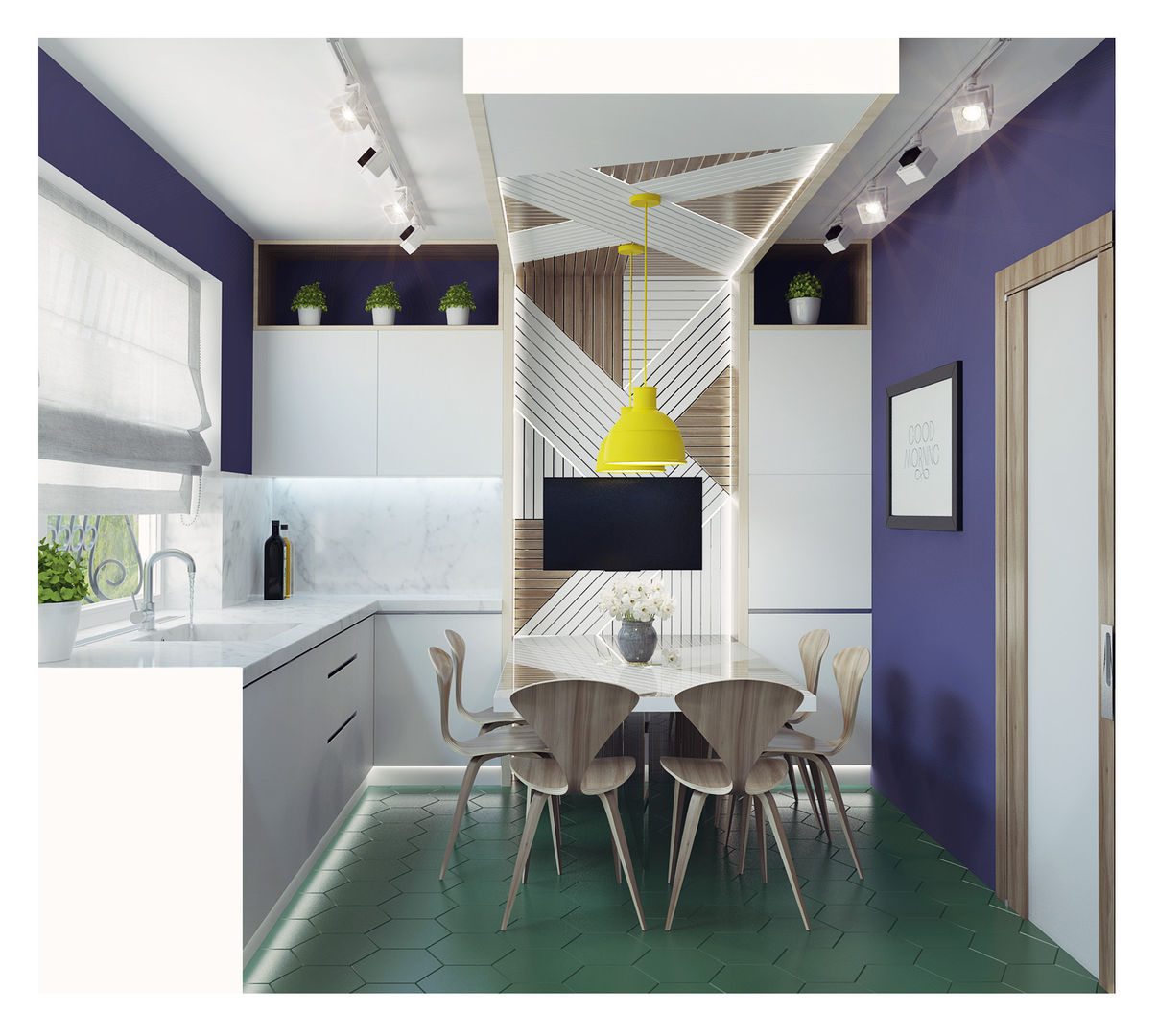 Small kitchen interior design, Ksenia Konovalova Design Ksenia Konovalova Design Moderne keukens Hout Hout