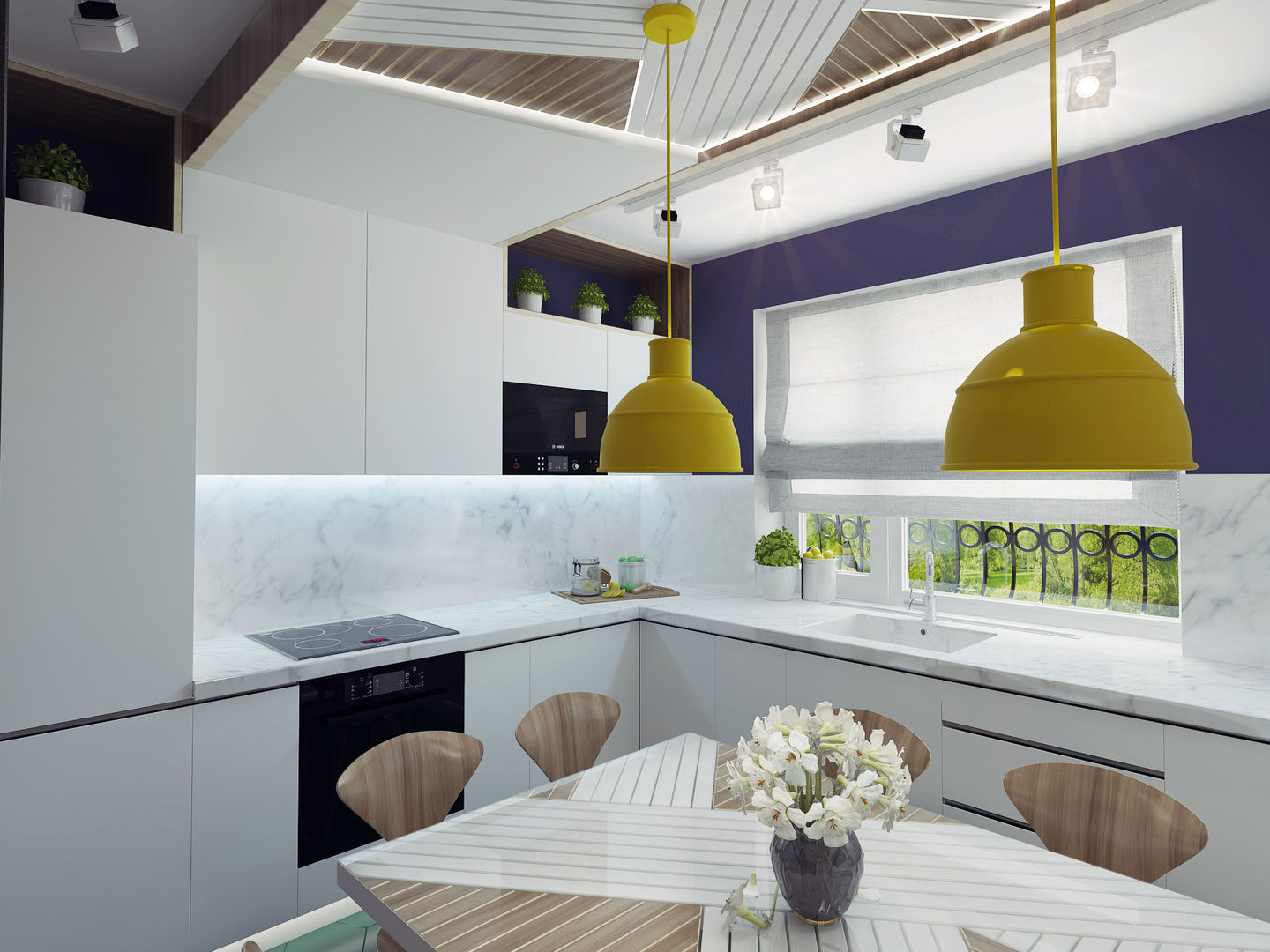 Small kitchen interior design, Ksenia Konovalova Design Ksenia Konovalova Design Dapur Modern Kayu Wood effect