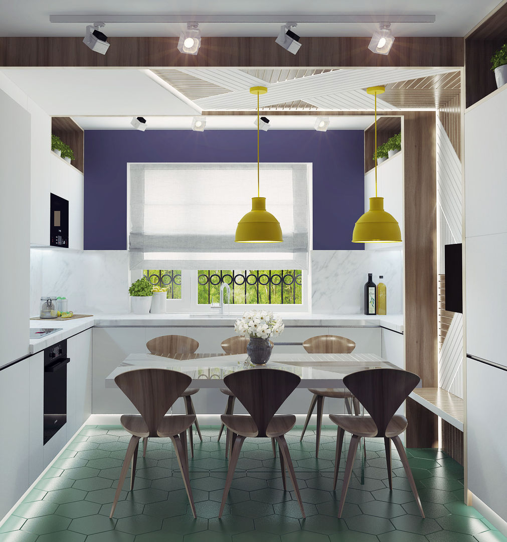 Small kitchen interior design, Ksenia Konovalova Design Ksenia Konovalova Design 現代廚房設計點子、靈感&圖片 木頭 Wood effect
