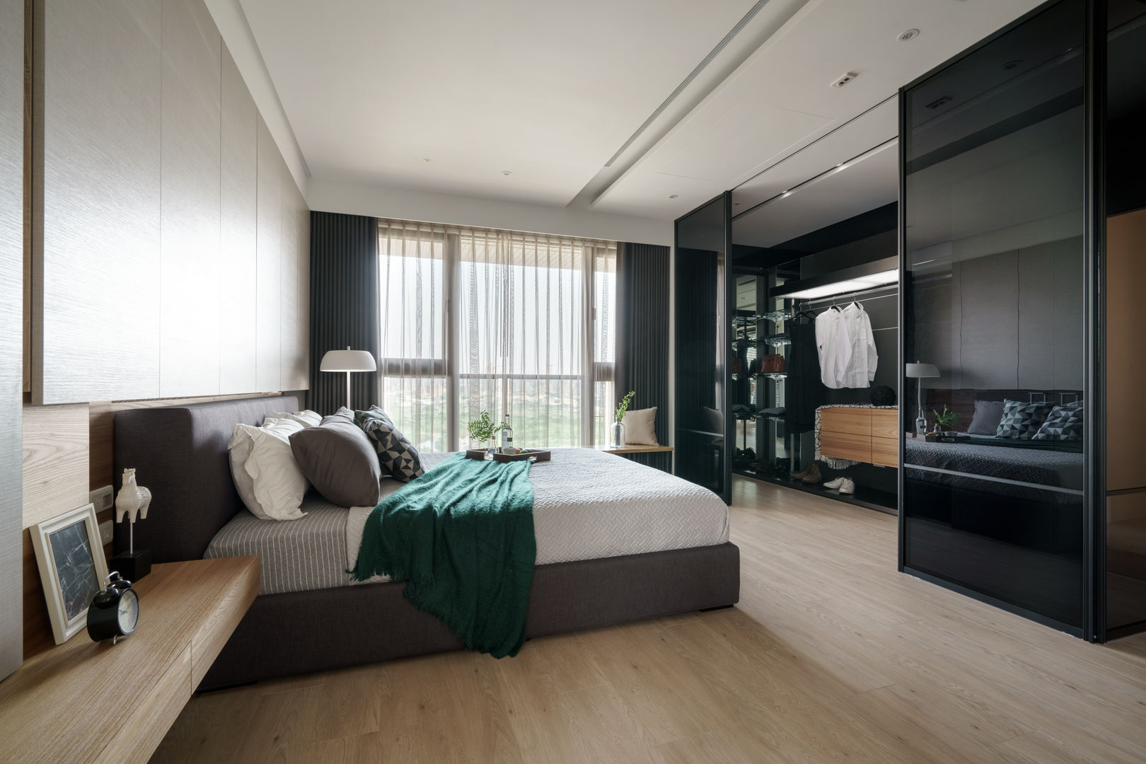 靚 , 千綵胤空間設計 千綵胤空間設計 Modern style bedroom Wood Wood effect