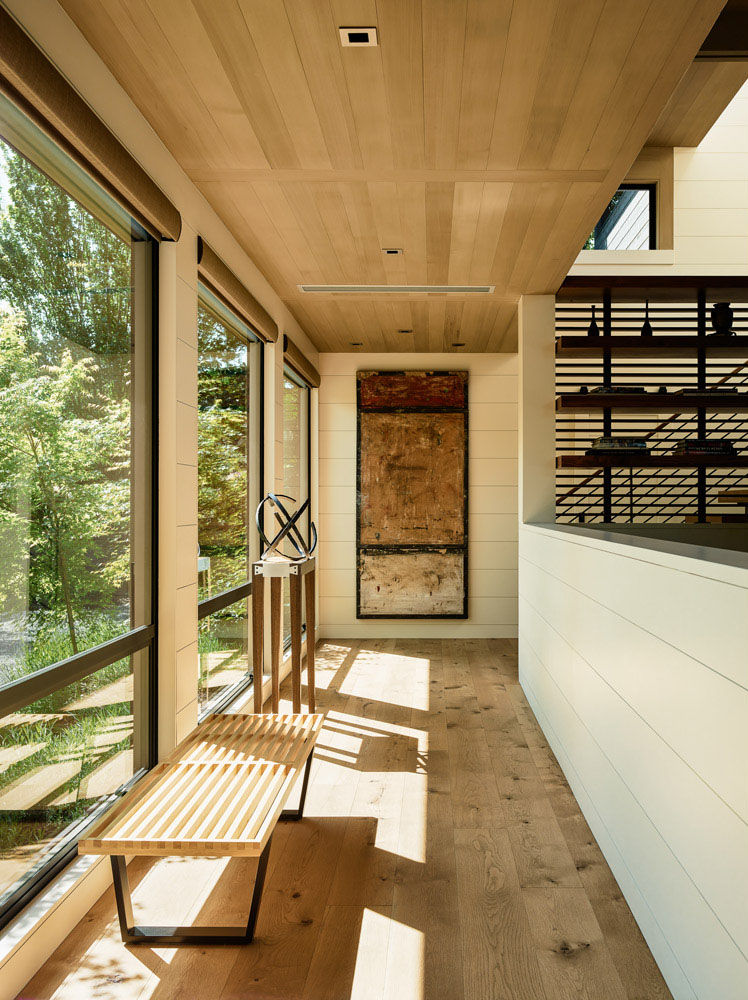 Portola Valley Ranch, Feldman Architecture Feldman Architecture Pasillos, vestíbulos y escaleras de estilo moderno Madera Acabado en madera