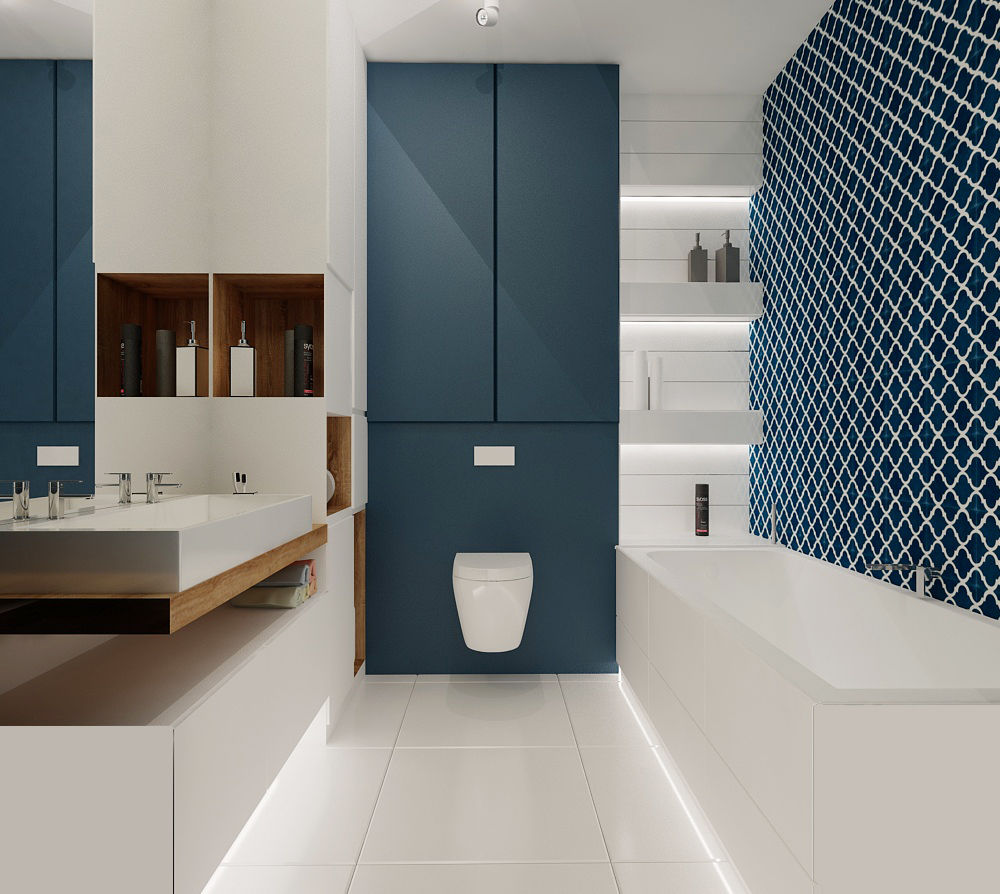 Projekt mieszkania 76m2 w Będzinie - Namiarkowa , Ale design Grzegorz Grzywacz Ale design Grzegorz Grzywacz Modern Bathroom