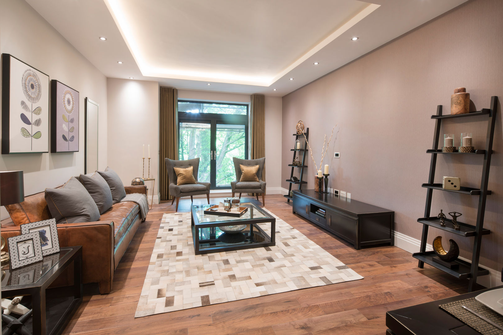 Musewll Hill, London Jigsaw Interior Architecture & Design Soggiorno eclettico Rame / Bronzo / Ottone Jigsaw Interior Arch,modern,london,show home,leather,copper,luxury