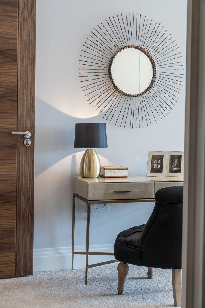 Musewll Hill, London, Jigsaw Interior Architecture & Design Jigsaw Interior Architecture & Design Коридор Мідь / Бронза / Латунь hallway,copper,gold,mirror,luxury,jigsaw interiors,london,show home,brown,styling