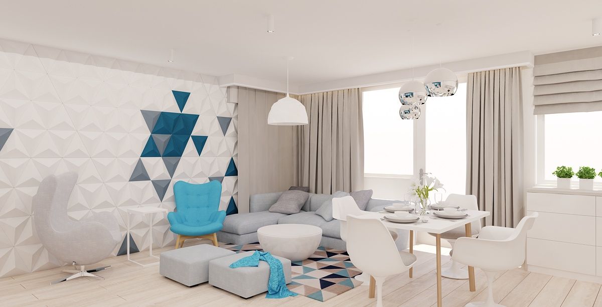 Projekt mieszkania 63m2 w Dąbrowie Górniczej, Ale design Grzegorz Grzywacz Ale design Grzegorz Grzywacz Modern Living Room