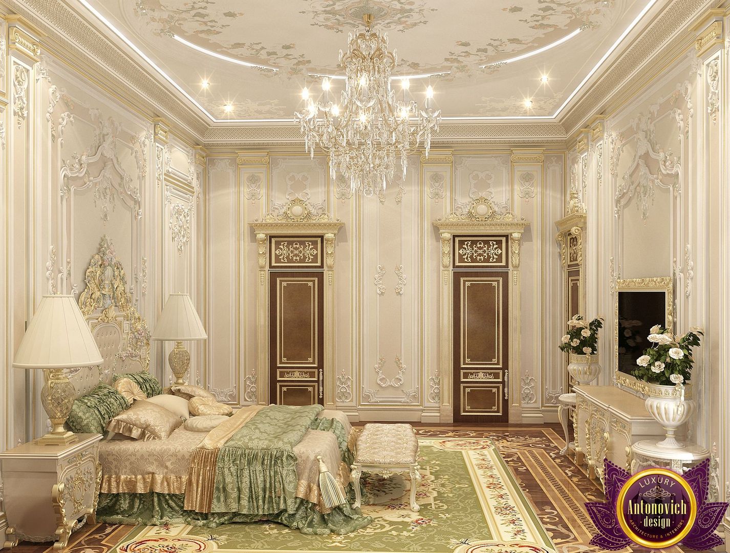 Sumptuous bedroom design of Katrina Antonovich, Luxury Antonovich Design Luxury Antonovich Design ห้องนอน