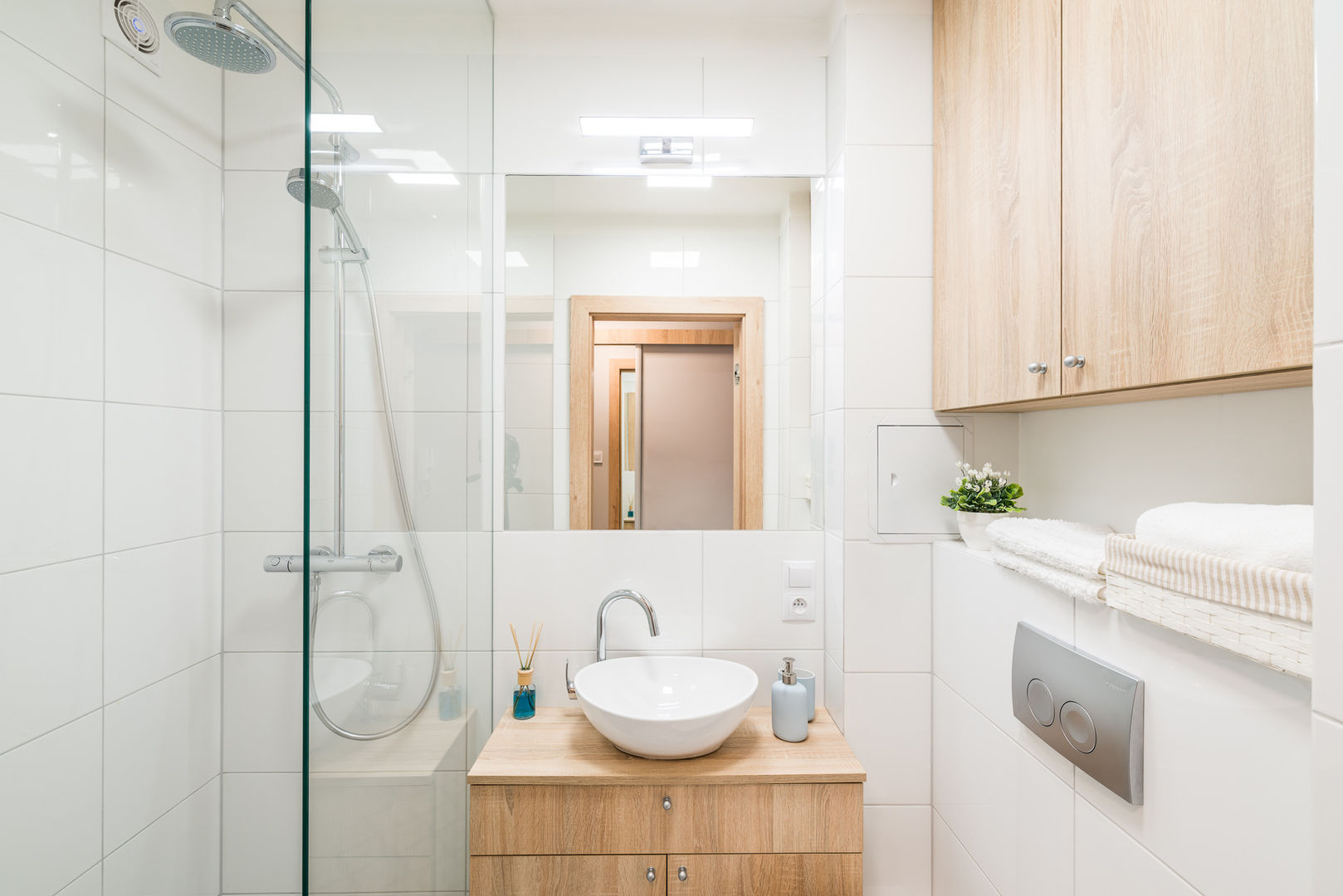 wrocławskie mieszkanie, jw architektura jw architektura Scandinavian style bathroom