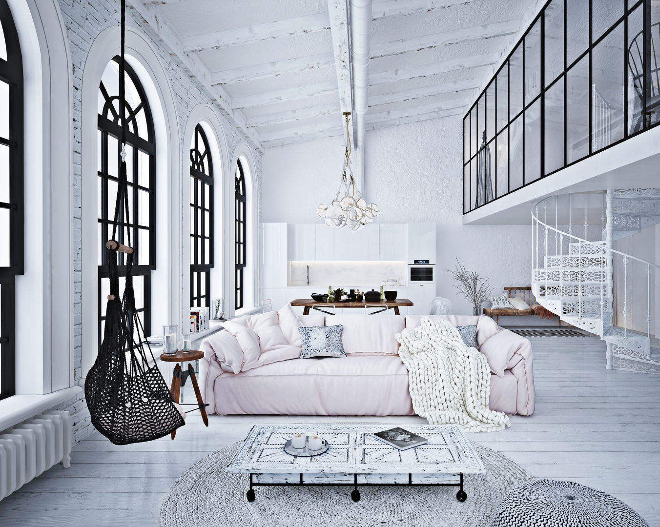 Дизайн апартаментов в стиле лофт, GM-interior GM-interior Industrial style living room