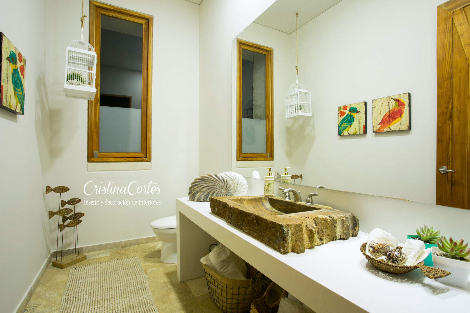 Finca Bolombolo, Cristina Cortés Diseño y Decoración Cristina Cortés Diseño y Decoración 모던스타일 욕실 장식