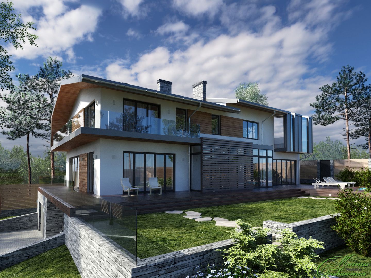 Дом на берегу озера Увильды, Компания архитекторов Латышевых "Мечты сбываются" Компания архитекторов Латышевых 'Мечты сбываются' Casas minimalistas