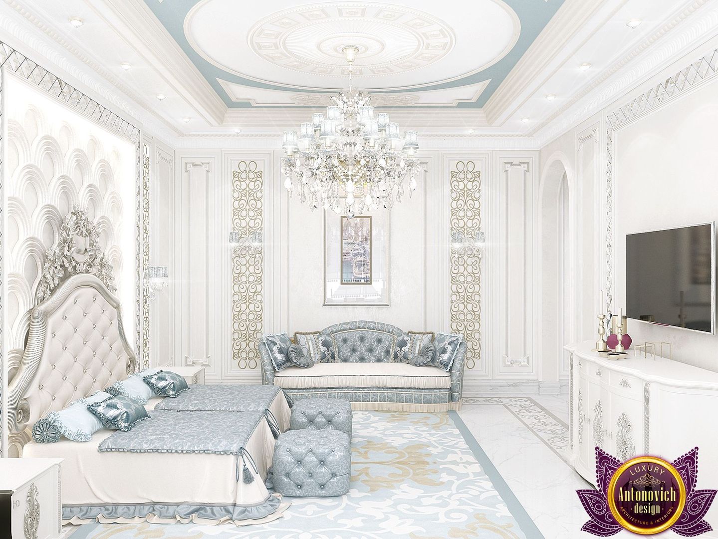 ​ Master bedroom design of Katrina Antonovich, Luxury Antonovich Design Luxury Antonovich Design Kamar Tidur Klasik