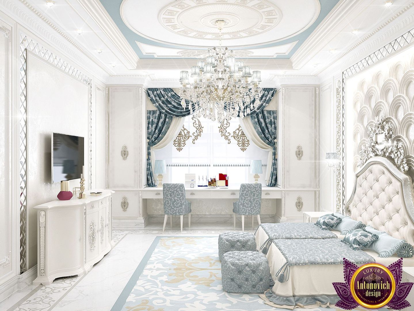 ​ Master bedroom design of Katrina Antonovich, Luxury Antonovich Design Luxury Antonovich Design Chambre classique