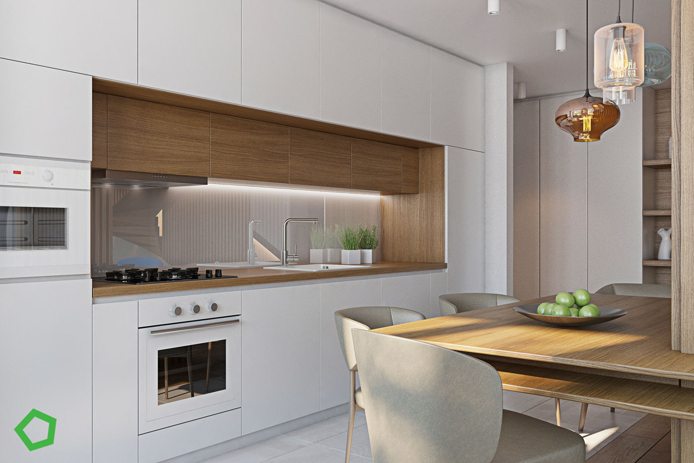Kitchen Polygon arch&des 現代廚房設計點子、靈感&圖片